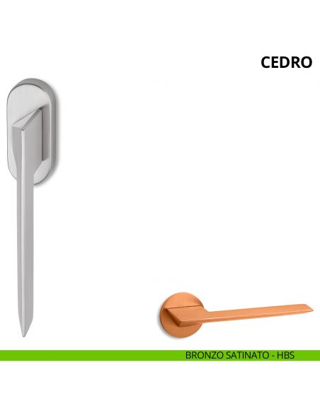 Maniglia per finestra martellina DK Cedro Ento bronzo satinato