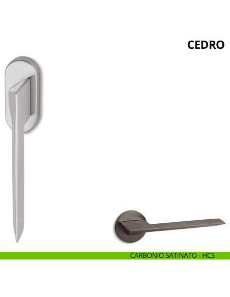 Maniglia per finestra martellina DK Cedro Ento carbonio satinato