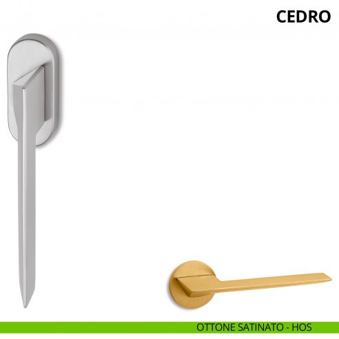 Maniglia per finestra martellina DK Cedro Ento ottone satinato