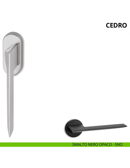 Maniglia per finestra martellina DK Cedro Ento smalto nero opaco