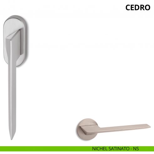 Maniglia per finestra martellina DK Cedro Ento nichel satinato