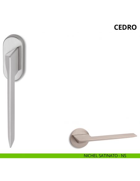 Maniglia per finestra martellina DK Cedro Ento nichel satinato