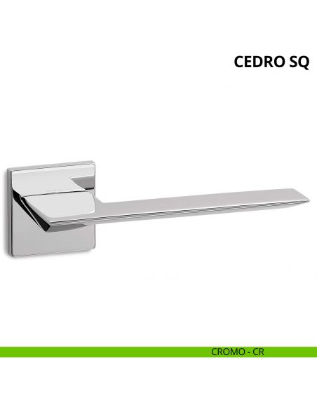 Maniglia per porta interna Cedro SQ Ento rosetta quadrata cromo