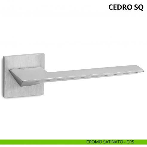 Maniglia per porta interna Cedro SQ Ento rosetta quadrata cromo satinato
