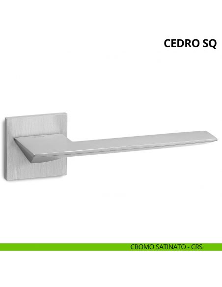 Maniglia per porta interna Cedro SQ Ento rosetta quadrata cromo satinato