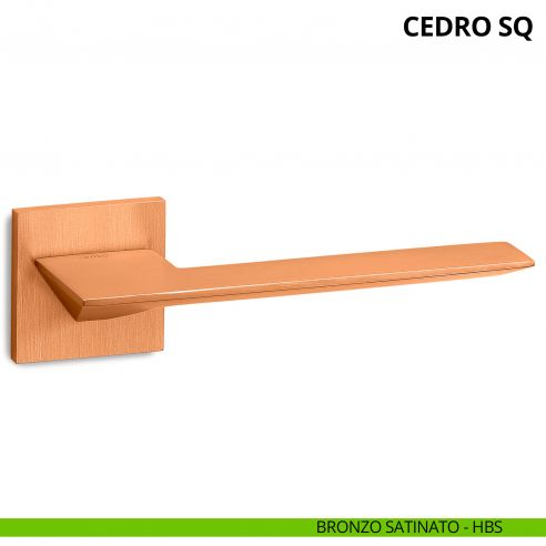 Maniglia per porta interna Cedro SQ Ento rosetta quadrata bronzo satinato
