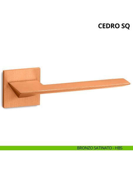 Maniglia per porta interna Cedro SQ Ento rosetta quadrata bronzo satinato