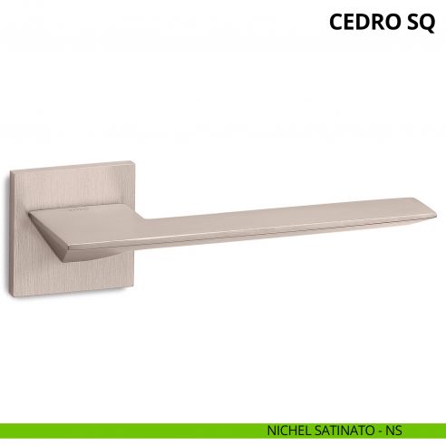Maniglia per porta interna Cedro SQ Ento rosetta quadrata nichel satinato