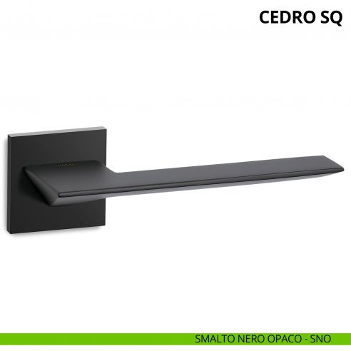 Maniglia per porta interna Cedro SQ Ento rosetta quadrata smalto nero opaco