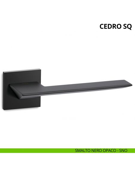 Maniglia per porta interna Cedro SQ Ento rosetta quadrata smalto nero opaco
