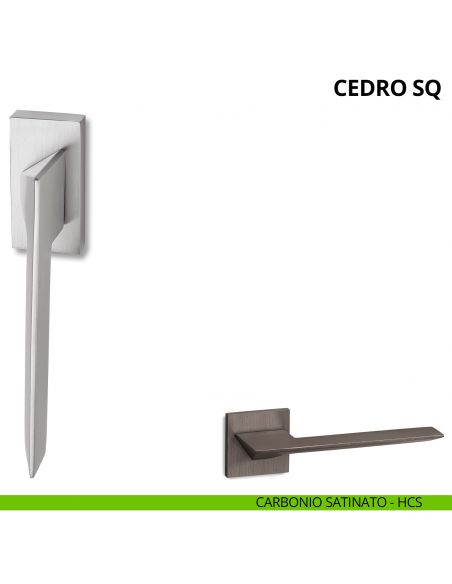 Maniglia per finestra martellina DK Cedro SQ Ento carbonio satinato