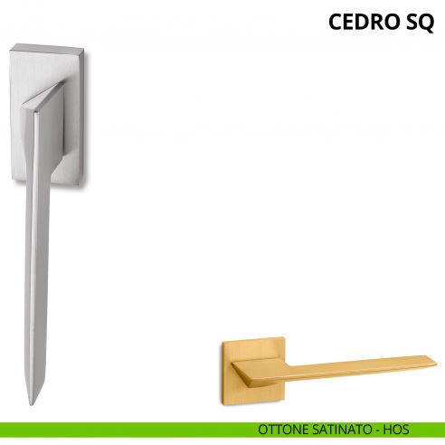 Maniglia per finestra martellina DK Cedro SQ Ento ottone satinato