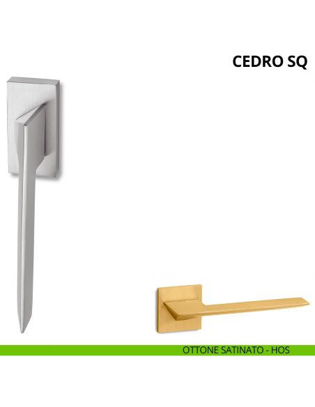 Maniglia per finestra martellina DK Cedro SQ Ento ottone satinato