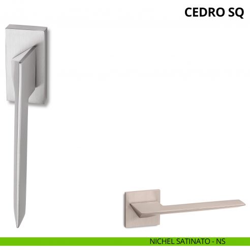 Maniglia per finestra martellina DK Cedro SQ Ento nichel satinato