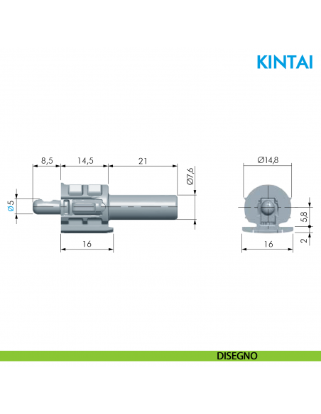 Reggipiano per legno Ferramenta Livenza Kintai con perno diametro 5 mm