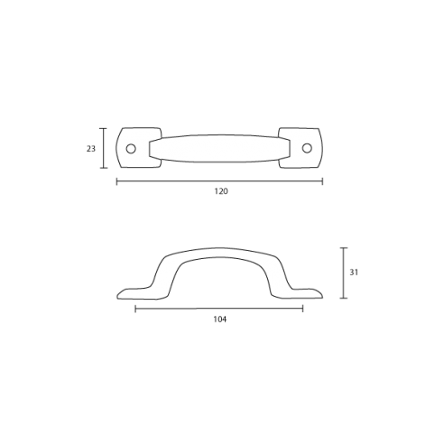 Maniglia per mobile 120 mm Metal Style disegno