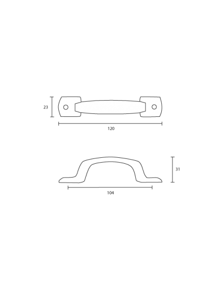 Maniglia per mobile 120 mm Metal Style disegno