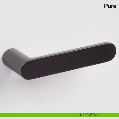 Maniglia per porta Pure Nuda Verum Italy senza rosetta - nero etna