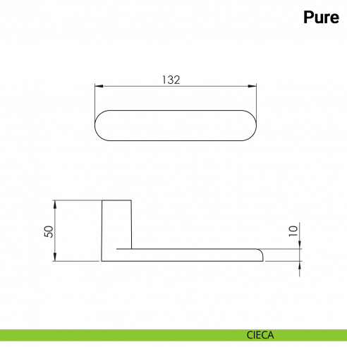 Maniglia per porta Pure Nuda Verum Italy senza rosetta