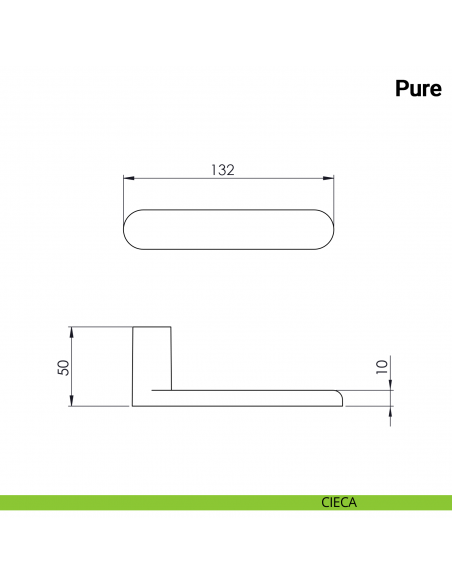 Maniglia per porta Pure Nuda Verum Italy senza rosetta