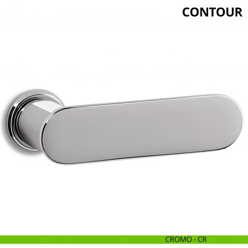 Maniglia per porta interna Contour Ento rosetta tonda cromo