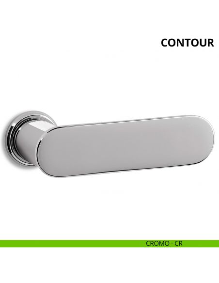 Maniglia per porta interna Contour Ento rosetta tonda cromo