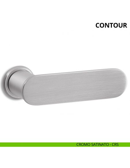 Maniglia per porta interna Contour Ento rosetta tonda cromo satinato