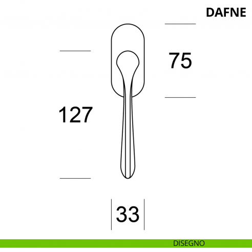 Maniglia per finestra martellina DK Dafne Ento disegno