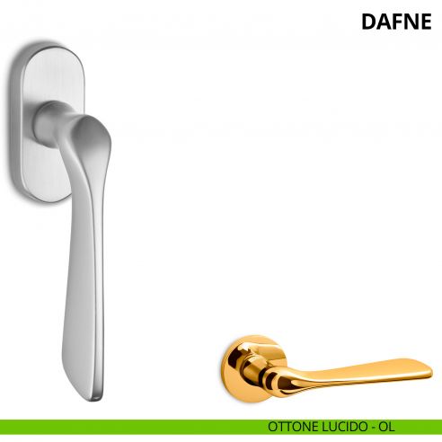 Maniglia per finestra martellina DK Dafne Ento ottone lucido