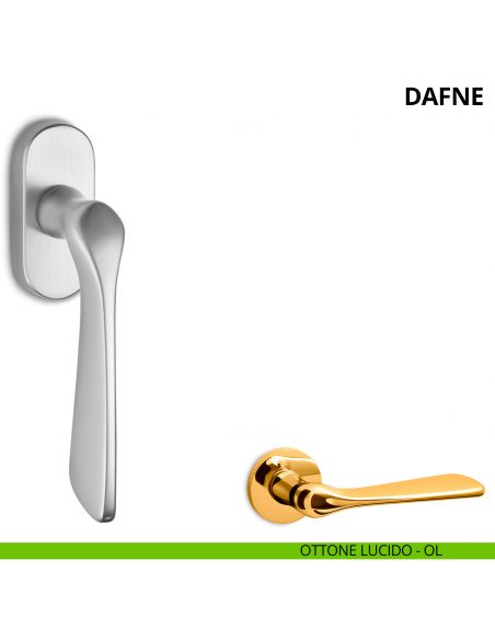 Maniglia per finestra martellina DK Dafne Ento ottone lucido