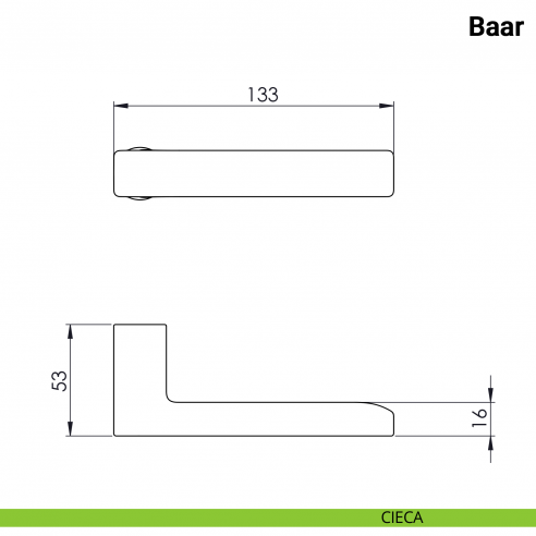 Maniglia per porta Baar Nuda Verum Italy senza rosetta - cieca