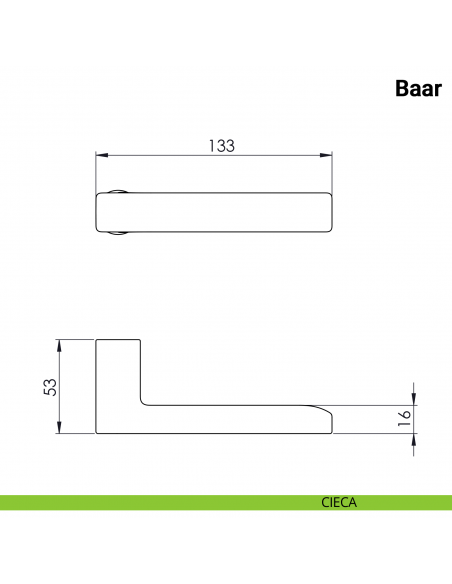 Maniglia per porta Baar Nuda Verum Italy senza rosetta - cieca