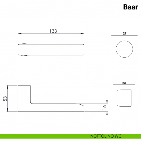 Maniglia per porta Baar Nuda Verum Italy senza rosetta