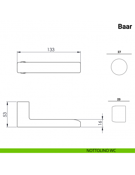 Maniglia per porta Baar Nuda Verum Italy senza rosetta