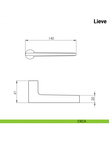 Maniglia per porta Lieve Nuda Verum Italy senza rosetta - cieca