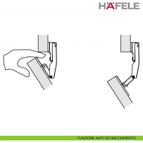 Cerniera intermedia Hafele per Huwil Senso ed E-Senso - funzione anti-schiacciamento