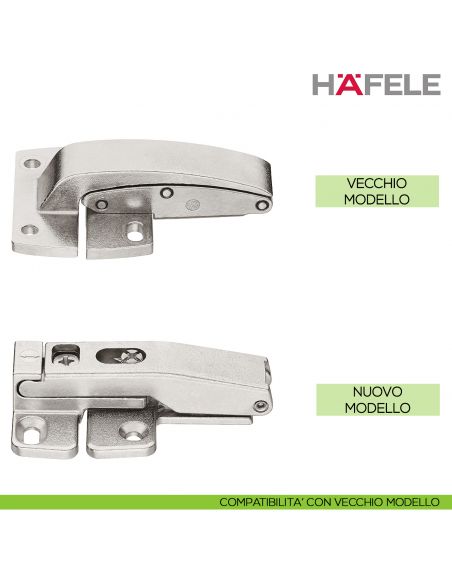 Cerniera intermedia con regolazione Hafele per Huwil Senso ed E-Senso - compatibilità