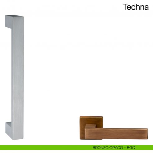 Maniglione per porta Techna Manital senza rosette bronzato opaco