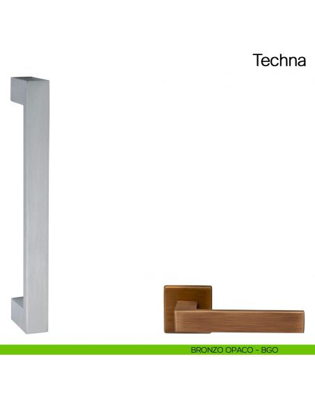 Maniglione per porta Techna Manital senza rosette bronzato opaco
