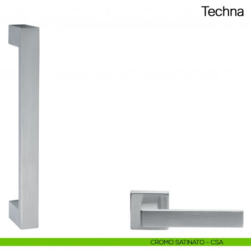 Maniglione per porta Techna Manital senza rosette cromo satinato
