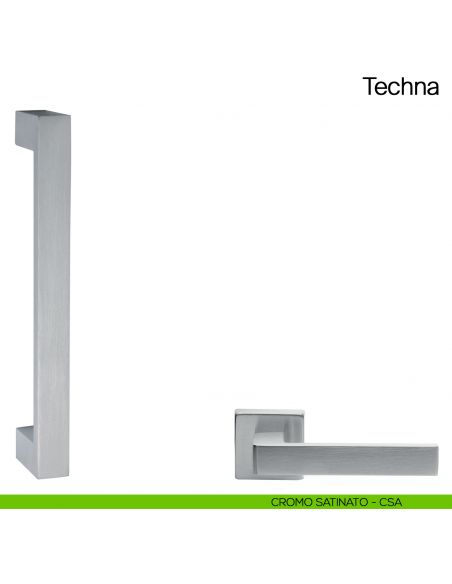Maniglione per porta Techna Manital senza rosette cromo satinato