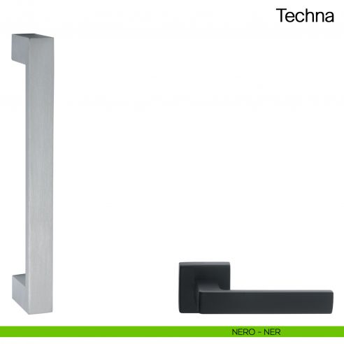 Maniglione per porta Techna Manital senza rosette nero opaco