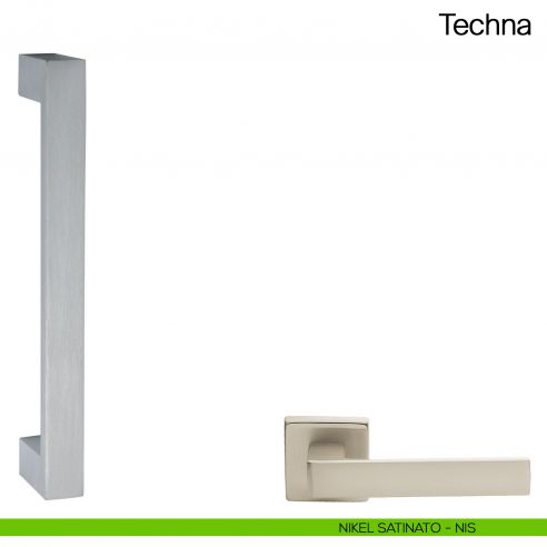 Maniglione per porta Techna Manital senza rosette nikel satinato