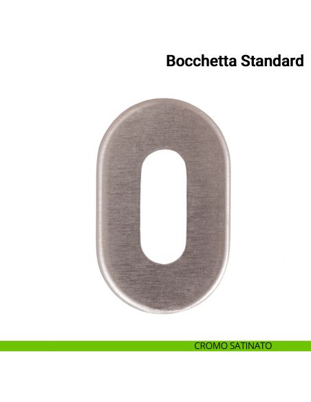 Coppia bocchette ovali standard foro chiave Verum Italy - cromo satinato