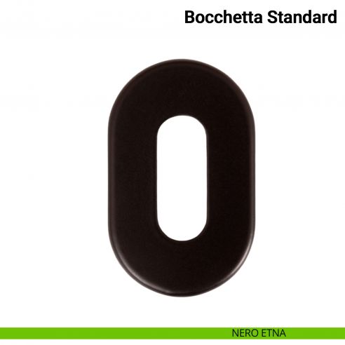 Coppia bocchette ovali standard foro chiave Verum Italy - nero etna