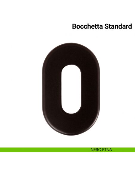 Coppia bocchette ovali standard foro chiave Verum Italy - nero etna