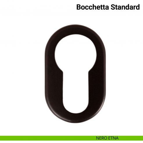 Coppia bocchette ovali standard foro cilindro Verum Italy - nero etna