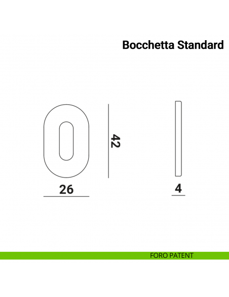Coppia bocchette ovali standard foro chiave Verum Italy disegno