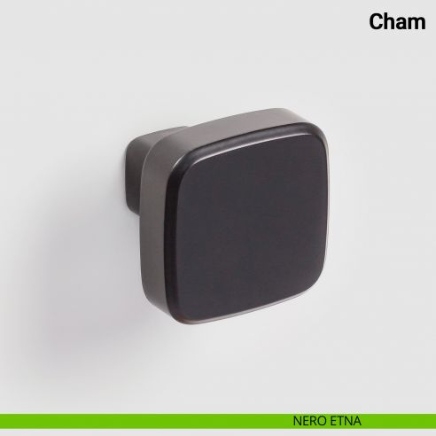 Pomolo girevole per porta Cham Nuda Verum Italy senza rosetta - nero etna