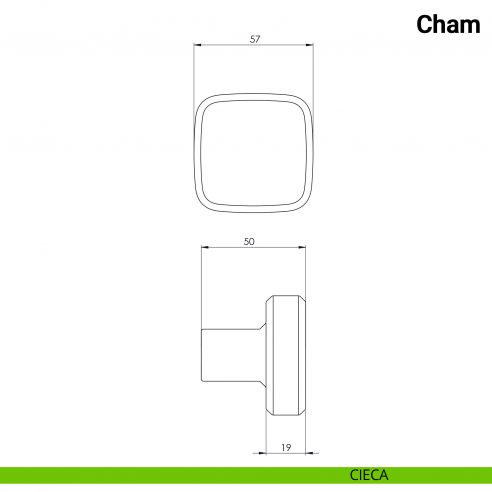 Pomolo girevole per porta Cham Nuda Verum Italy senza rosetta - cieca